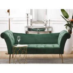 NANTILLY - Chaise Longue - Groen - Symmetrisch - Fluweel -LeenBakker Winkel 90d784be150b49b89f5f9594653cd044