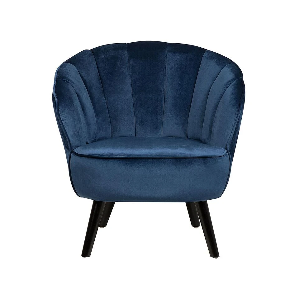 Beliani Fauteuil DALA - Blauw Fluweel 6 Beliani Fauteuil DALA - Blauw Fluweel - Afbeelding 4