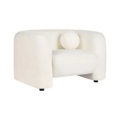 LEIREN - Fauteuil - Wit - Bouclé -LeenBakker Winkel 9190739682b64ec0a7a16f085aa93d91