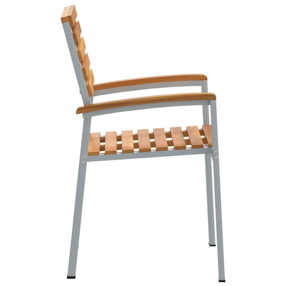 VidaXL - Tuinstoel - Bruin - Massief Acaciahout - 56 X 57 X 87cm 8 VidaXL - Tuinstoel - Bruin - Massief Acaciahout - 56 X 57 X 87cm - Afbeelding 6