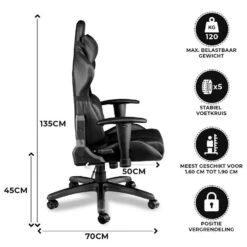 Ocazi Chicago Gamingstoel - Bureaustoel - Zwart 10 Ocazi Chicago Gamingstoel - Bureaustoel - Zwart -LeenBakker Winkel 92545e506bef43c5b95ea42a495aa3f2