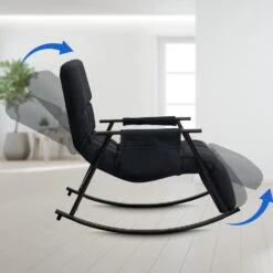 CLP Schommelstoel Cathy Stof - Zwart -LeenBakker Winkel 92706a4465524737a146b41b229f0b5c