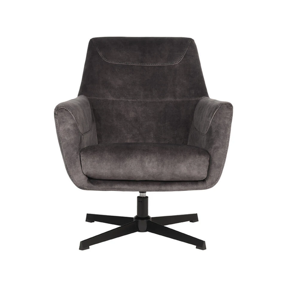 LABEL51 Fauteuil Toby Antraciet Velours 4 LABEL51 Fauteuil Toby Antraciet Velours - Afbeelding 2