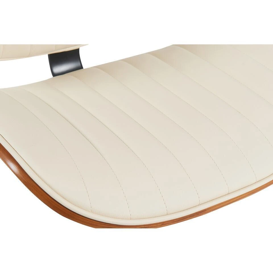 CLP Set Van 2 Barkruk Clawson Zwart Frame - Kunstleer - Walnoot/creme 9 CLP Set Van 2 Barkruk Clawson Zwart Frame - Kunstleer - Walnoot/creme - Afbeelding 7