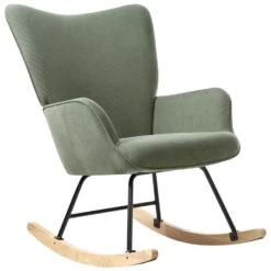 ARSET - Schommelstoel - Donkergroen - Bouclé 16 ARSET - Schommelstoel - Donkergroen - Bouclé -LeenBakker Winkel 9329c752c184492ba103c137d9ba1b4c