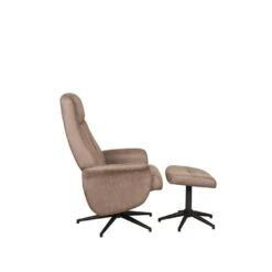 LABEL51 Fauteuil Bergen - Taupe - Micro Suede - Incl. Hocker - 62x77x53 Cm -LeenBakker Winkel 94f97eca3fa74d73a3fe3f7676158437