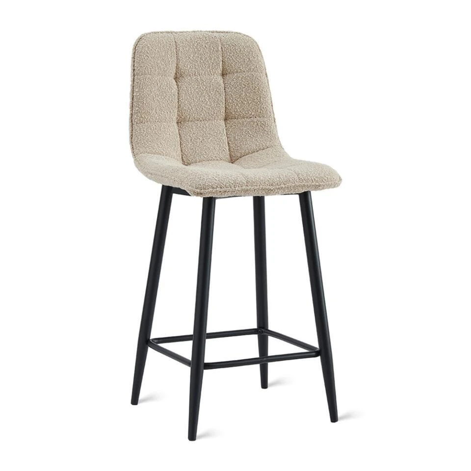 2x Barkruk Yerevan - Bouclé Taupe 4 2x Barkruk Yerevan - Bouclé Taupe - Afbeelding 2