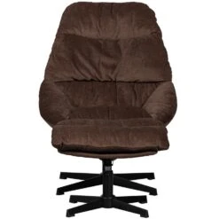 WOOOD Yaro Draaifauteuil Met Hocker - Chenille - Espresso - 94x71x83 11 WOOOD Yaro Draaifauteuil Met Hocker - Chenille - Espresso - 94x71x83 -LeenBakker Winkel 97e24ceebbdc4814ab3969b00ed25b64