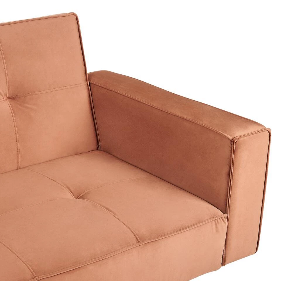 VISNES - Slaapbank 3-zits - Goudbruin - Fluweel 13 VISNES - Slaapbank 3-zits - Goudbruin - Fluweel - Afbeelding 11