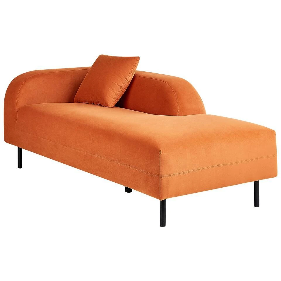 LE CRAU - Chaise Longue - Oranje - Linkerzijde - Fluweel 8 LE CRAU - Chaise Longue - Oranje - Linkerzijde - Fluweel - Afbeelding 6