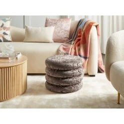 Beliani Poef BREWTON - Bruin Fluweel -LeenBakker Winkel 995752b23b5247368914c22f52b1754f