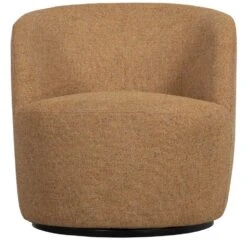 WOOOD Serra Draaifauteuil - Melange Stof - Curry - 68x70x77 -LeenBakker Winkel 997c321252994fcab8fedab3f95d6402