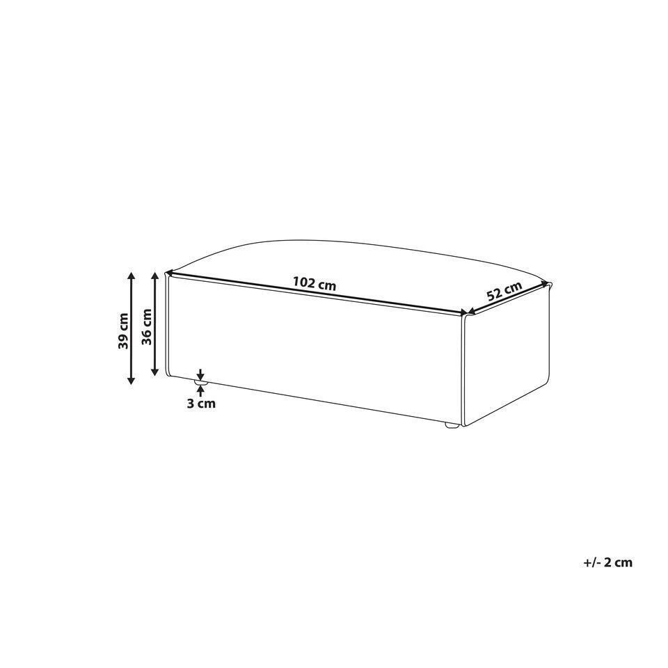 HELLNAR - Ottomaan - Beige - Fluweel 5 HELLNAR - Ottomaan - Beige - Fluweel - Afbeelding 3