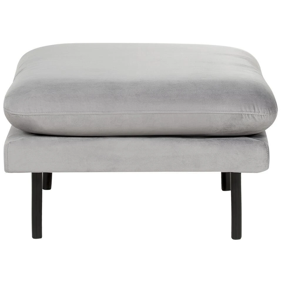 VINTERBRO - Ottomaan - Grijs - Fluweel 7 VINTERBRO - Ottomaan - Grijs - Fluweel - Afbeelding 5