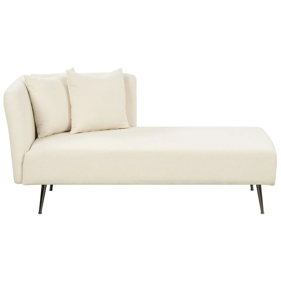 RIOM - Chaise Longue - Wit - Linkszijdig - Bouclé 6 RIOM - Chaise Longue - Wit - Linkszijdig - Bouclé - Afbeelding 4