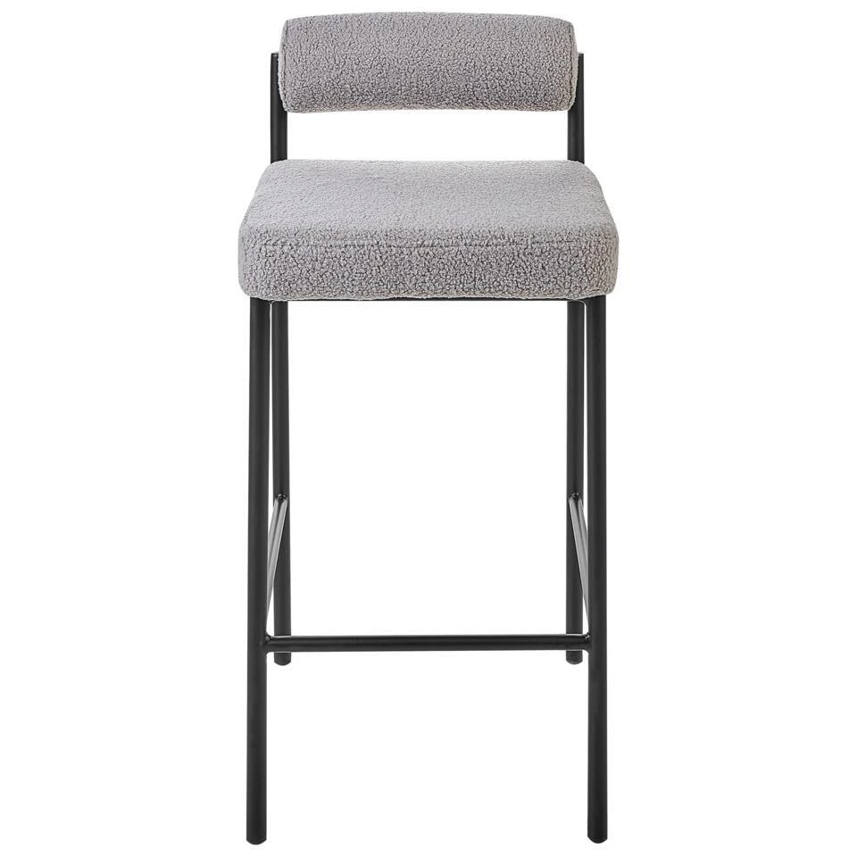 AMAYA - Barkruk Set Van 2 - Grijs - Polyester 9 AMAYA - Barkruk Set Van 2 - Grijs - Polyester - Afbeelding 7