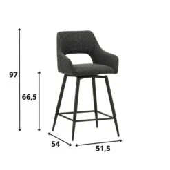 Barkruk Skye Draaibaar Met Armleuning Zwart - Zithoogte 66,50 Cm - Stof - Zwart -LeenBakker Winkel 9d4516eb15764da1aa6f1e7bdeef6a5b