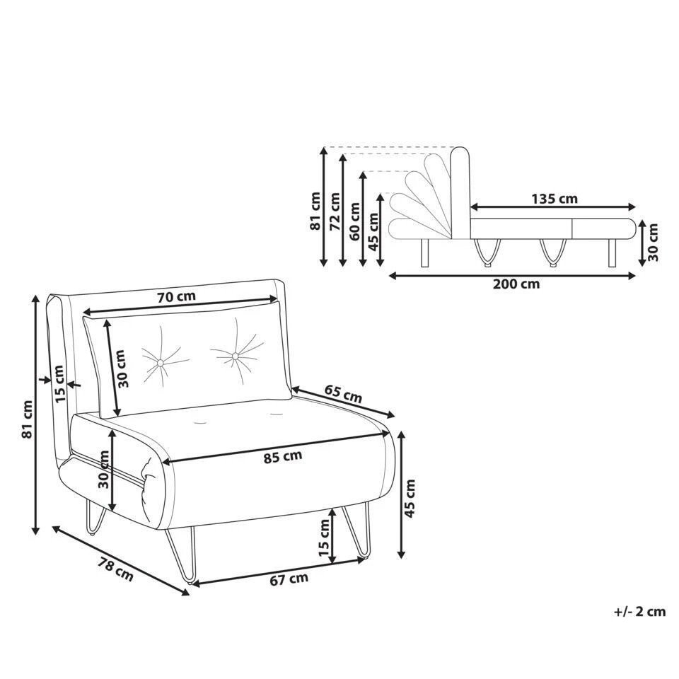 VESTFOLD - Slaapbank - Beige - Fluweel 6 VESTFOLD - Slaapbank - Beige - Fluweel - Afbeelding 4