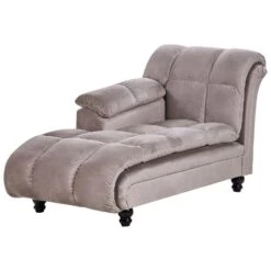 LORMONT - Chaise Longue - Taupe - Rechterzijde - Fluweel -LeenBakker Winkel 9d70984cf5c24b95bd0bc4b41d25daec