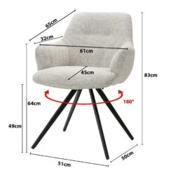 Eetkamerstoel Stof Beige - Zithoogte 49cm - 65x61x83cm - Doreen - Set Van 2 -LeenBakker Winkel 9daa1f173ad64b4ba86528a81fefda4d