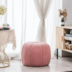 Pouf In Roze Fluweel Met Strepen -LeenBakker Winkel 9dcd09a2d7664bd69695220162601766