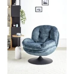 NOLVIK - Fauteuil - Donkerblauw - Fluweel -LeenBakker Winkel 9e25b19c4b884ee985538ed8d5d5cbfb