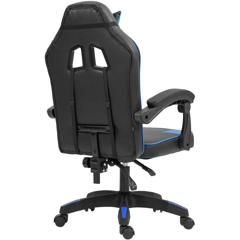 CLP Bureaustoel Orkney Zwart Frame - Kunststof - Zwart/blauw 9 CLP Bureaustoel Orkney Zwart Frame - Kunststof - Zwart/blauw - Afbeelding 7