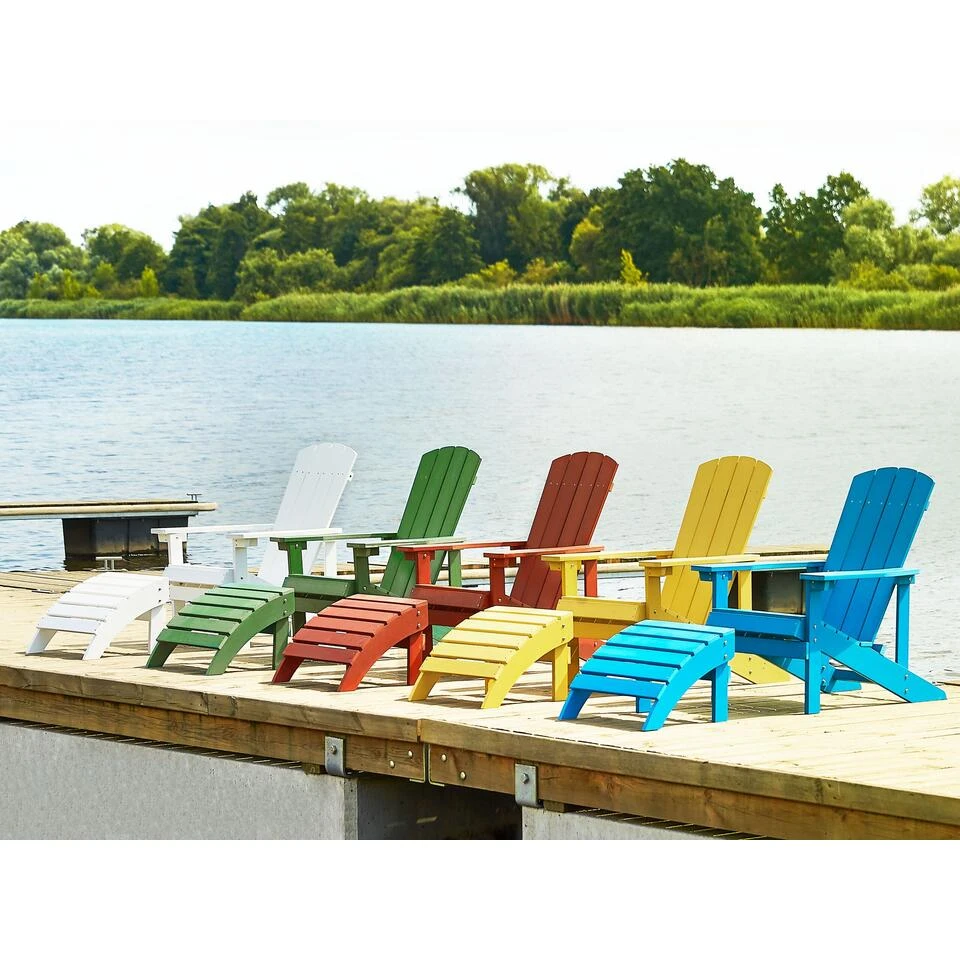 Beliani Tuinstoel ADIRONDACK - Rood Kunsthout 4 Beliani Tuinstoel ADIRONDACK - Rood Kunsthout - Afbeelding 2