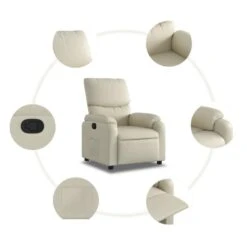 VidaXL - Fauteuil - Crème - Kunstleer -LeenBakker Winkel a0255860827542edb1682d88d90ad4d4