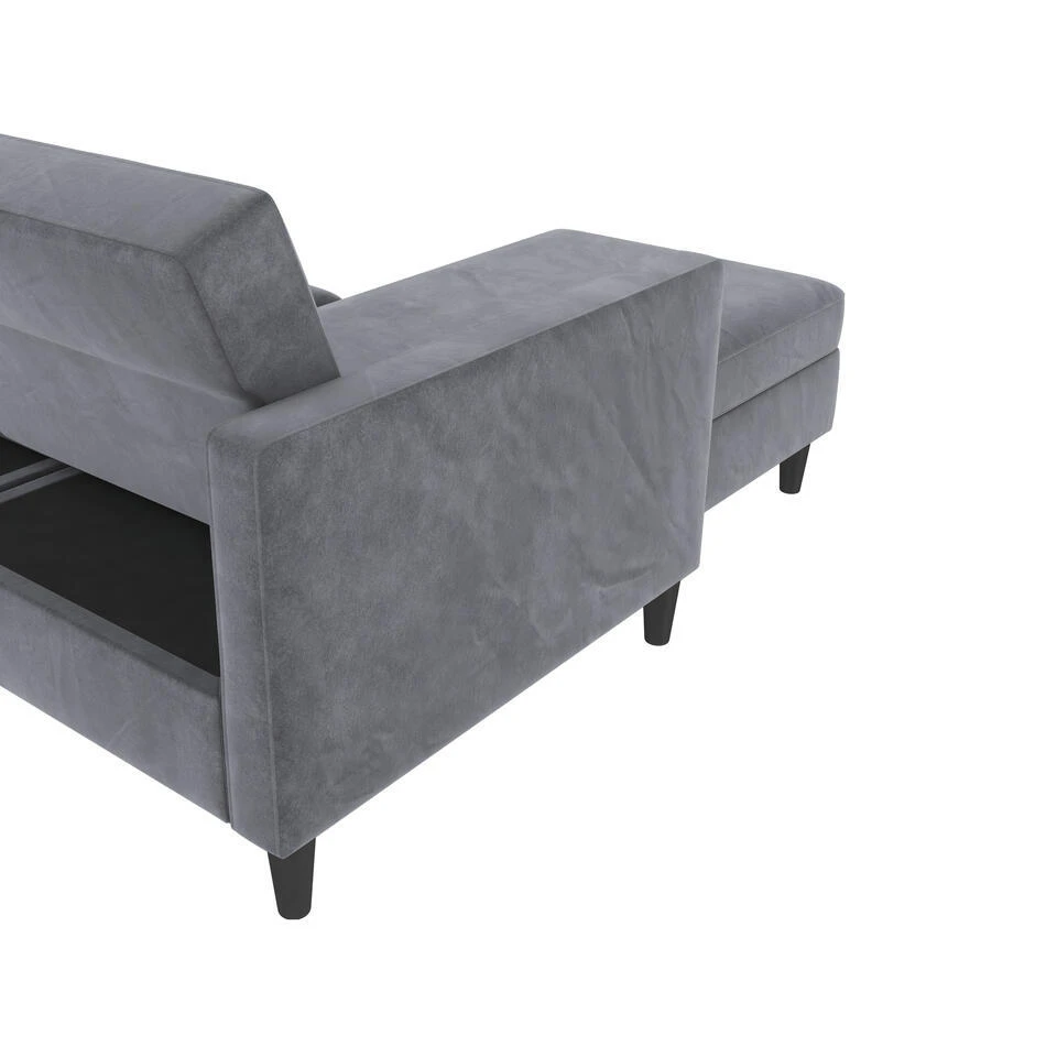 Hartford - 3-zits Slaapbank In Antraciet Fluweel 4 Hartford - 3-zits Slaapbank In Antraciet Fluweel - Afbeelding 2