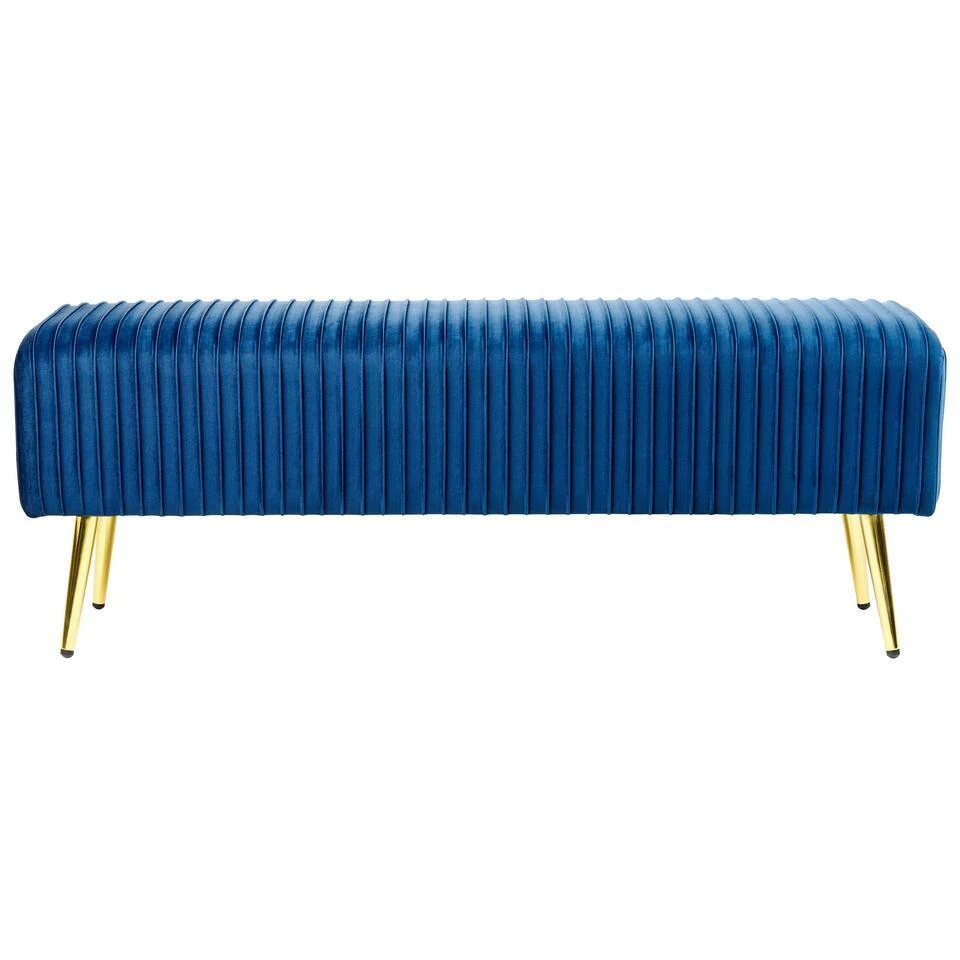 Beliani Hocker PATERSON - Blauw Fluweel 6 Beliani Hocker PATERSON - Blauw Fluweel - Afbeelding 4