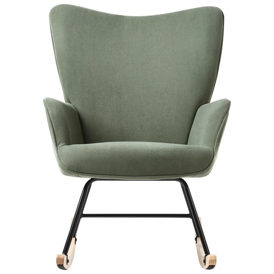 ARSET - Schommelstoel - Donkergroen - Bouclé 8 ARSET - Schommelstoel - Donkergroen - Bouclé - Afbeelding 6