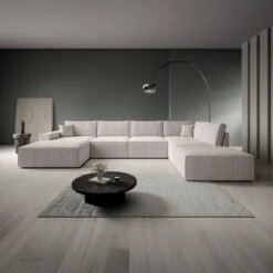 Meubella - Manolo - Hoekbank 5-zits Met Chaise Longue - Ribstof Beige - Links 10 Meubella - Manolo - Hoekbank 5-zits Met Chaise Longue - Ribstof Beige - Links -LeenBakker Winkel a0e2f98ec81e4befb9091dc694ff1052