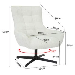 Livingfurn - Fauteuils Naomi Pearl - Wit - Stof -LeenBakker Winkel a1a7295426bc4adf8ad1fb89b1af6f15