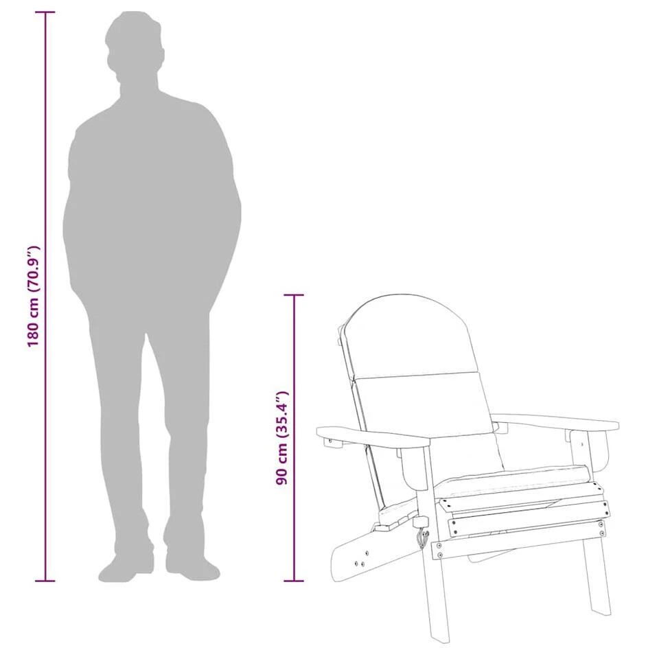 VidaXL - Adirondack Tuinstoel - Kussens - Bruin - Acaciahout - 75x84x90 Cm 12 VidaXL - Adirondack Tuinstoel - Kussens - Bruin - Acaciahout - 75x84x90 Cm - Afbeelding 10