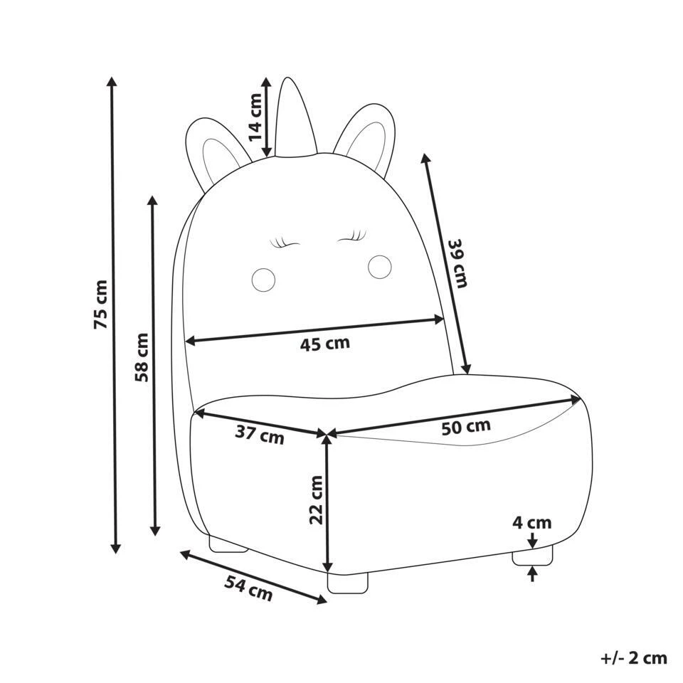 LULEA - Kinderstoel - Roze - Nepbont 6 LULEA - Kinderstoel - Roze - Nepbont - Afbeelding 4