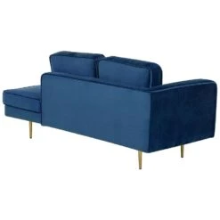 MIRAMAS - Chaise Longue - Blauw - Linkerzijde - Fluweel -LeenBakker Winkel a531f4c8fe4144fd8185489df5641452