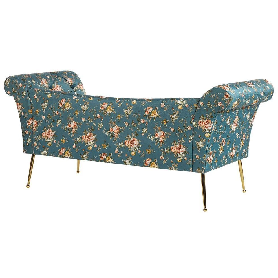 NANTILLY - Chaise Longue - Blauw - Symmetrisch - Fluweel 8 NANTILLY - Chaise Longue - Blauw - Symmetrisch - Fluweel - Afbeelding 6