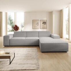 Meubella - Hoekbank Cardiff - Grijs - Ribstof - Rechts 9 Meubella - Hoekbank Cardiff - Grijs - Ribstof - Rechts -LeenBakker Winkel a605bf84b3cb469e89f4eb9d5aa43fbc