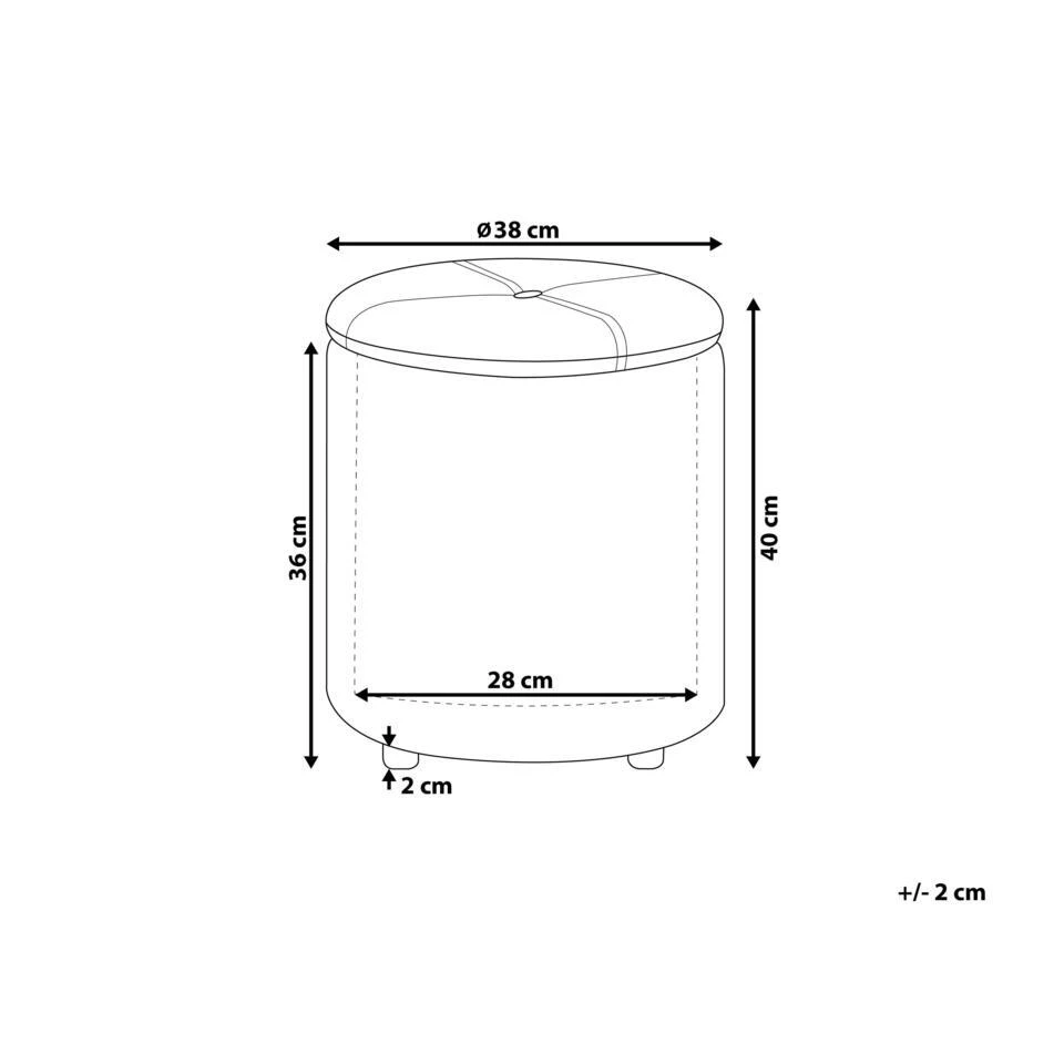 MARYLAND - Poef - Wit - 38 Cm - Kunstleer 5 MARYLAND - Poef - Wit - 38 Cm - Kunstleer - Afbeelding 3