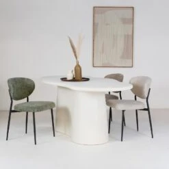 Eetkamerstoel Stof Groen - Zithoogte 49cm - 57x48x80cm - Vajèn - Set Van 2 -LeenBakker Winkel a94a3e58437c4342846147c3174fef8e