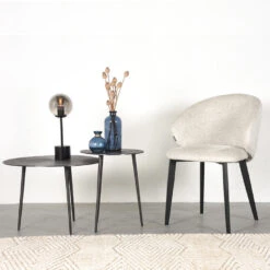 LABEL51 Eetkamerstoel Logan - Crème - Micro Suede - Set Van 2 -LeenBakker Winkel ab66088b3c034abba80169f4b5be8ce7