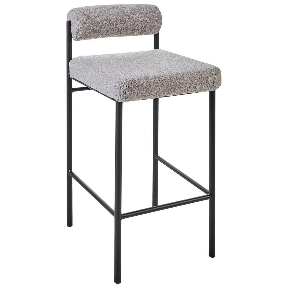 AMAYA - Barkruk Set Van 2 - Grijs - Polyester 8 AMAYA - Barkruk Set Van 2 - Grijs - Polyester - Afbeelding 6