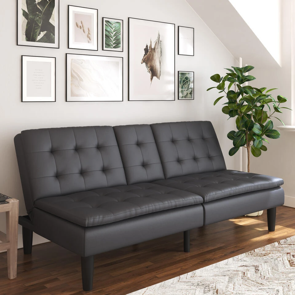 Maine - 3-zits Slaapbank In Grijs Kunstleer 6 Maine - 3-zits Slaapbank In Grijs Kunstleer - Afbeelding 4