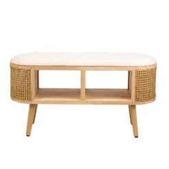 Bank Met Opbergruimte Van Rotan En Beige Fluweel -LeenBakker Winkel aca339ef3dac4cf5b7f7382e970f0964