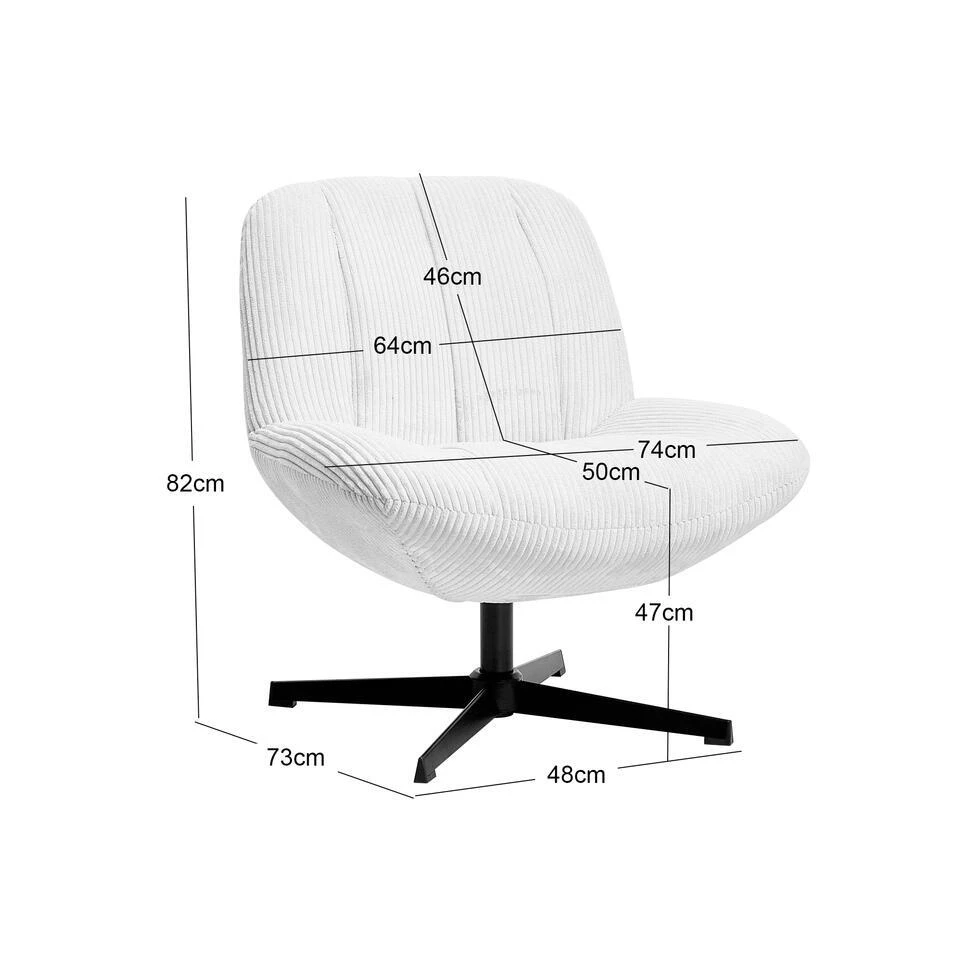 Draaibare Scandinavische Design Fauteuil 7 Draaibare Scandinavische Design Fauteuil - Afbeelding 5