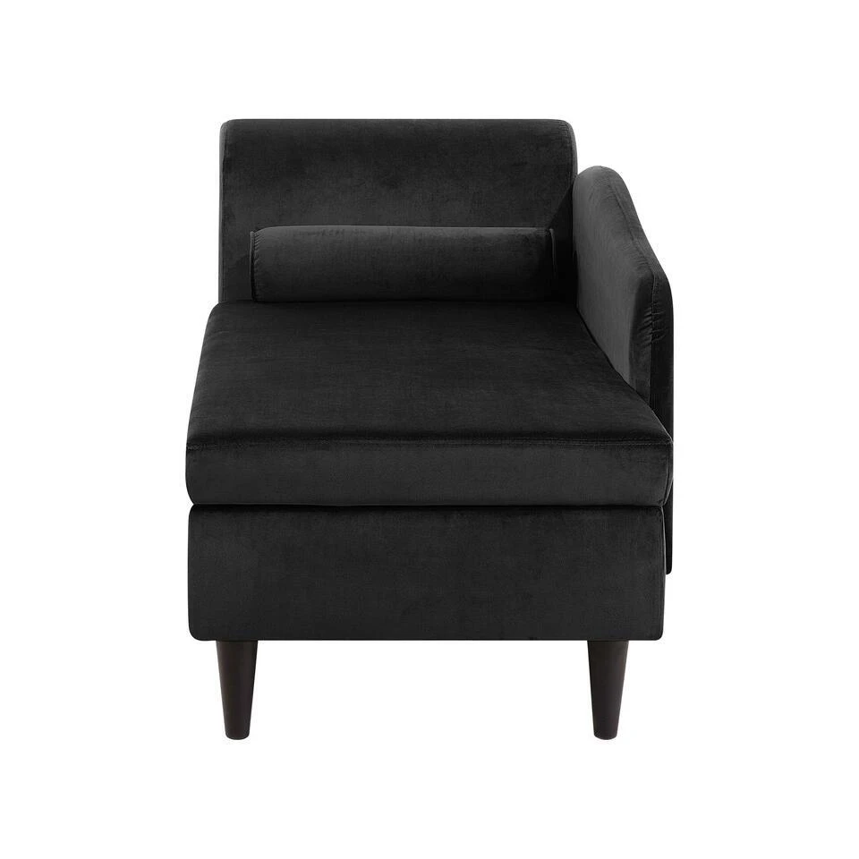 LUIRO - Chaise Longue - Zwart - Linkerzijde - Fluweel 6 LUIRO - Chaise Longue - Zwart - Linkerzijde - Fluweel - Afbeelding 4