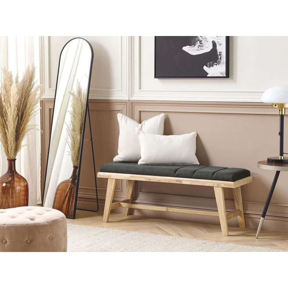 Beliani Hocker PHOLA - Lichte Houtkleur Polyester 6 Beliani Hocker PHOLA - Lichte Houtkleur Polyester - Afbeelding 4