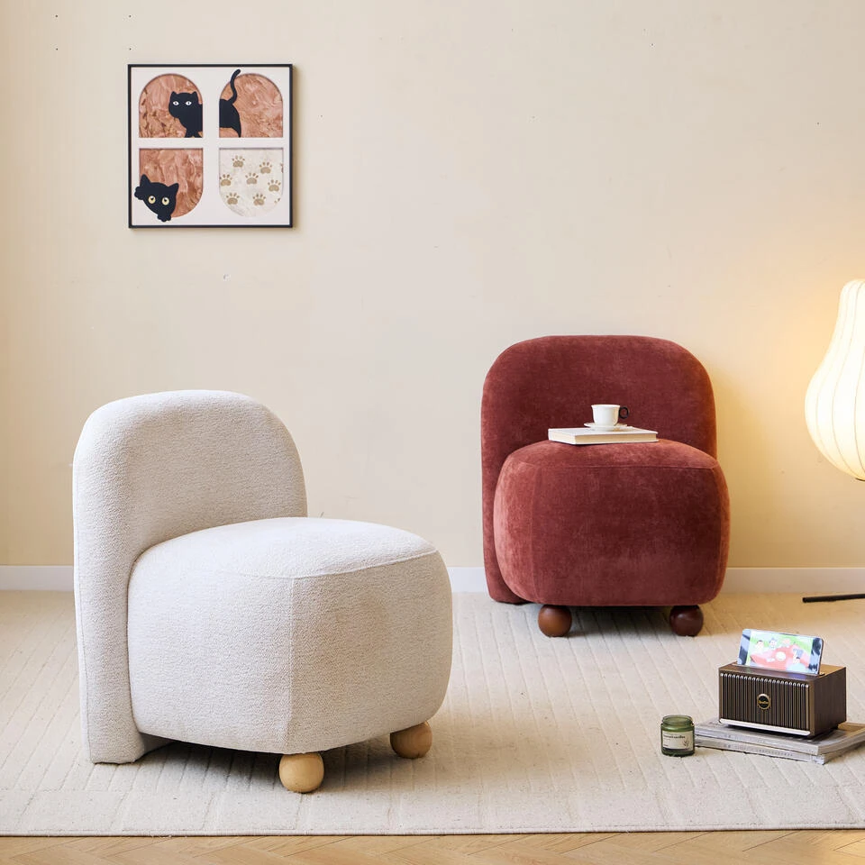 Scandinavische Salonstoel Met Houten Poten En Stof 6 Scandinavische Salonstoel Met Houten Poten En Stof - Afbeelding 4