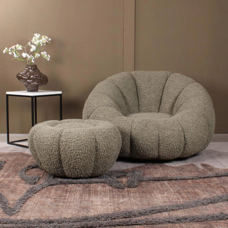 DS4U - Olivia DLX Fauteuil Teddy - Groen 6 DS4U - Olivia DLX Fauteuil Teddy - Groen - Afbeelding 4